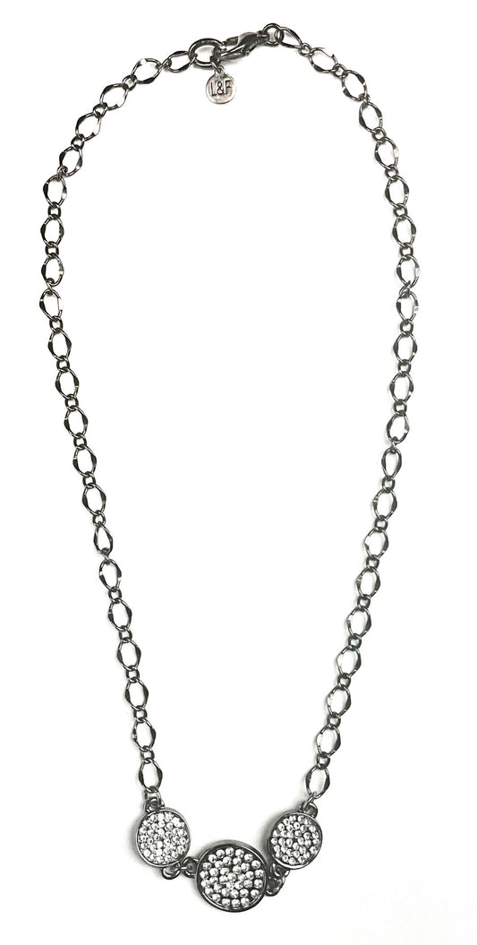 Silver Paved Circle Necklace