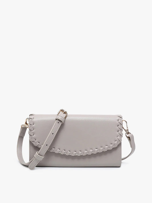 Kyle Whipstitch Crossbody/Wallet - Light Grey