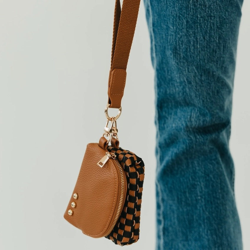 Wonderlust Woven Pouch - Coffee Check