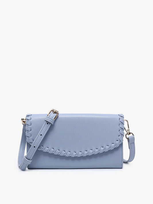 Kyle Whipstitch Crossbody/Wallet - Blue Grey