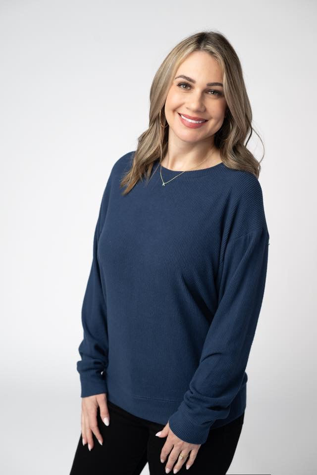 Navy Corrine Pullover - 25% Deposit