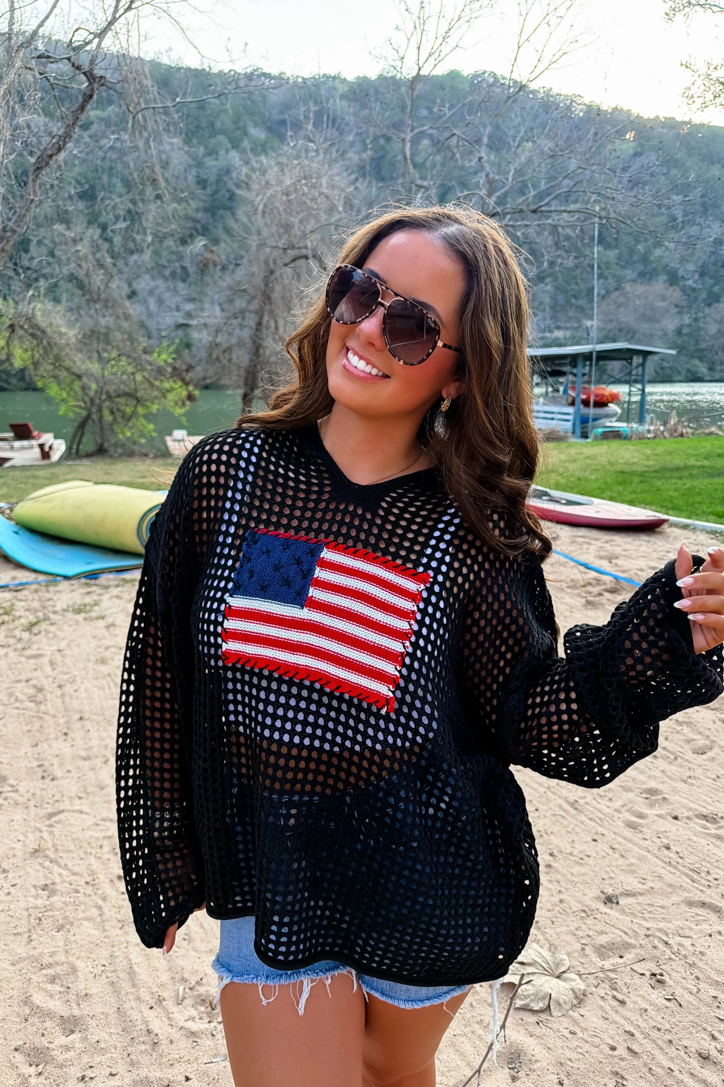 Black Freedom Flag Patch Pullover - Preorder