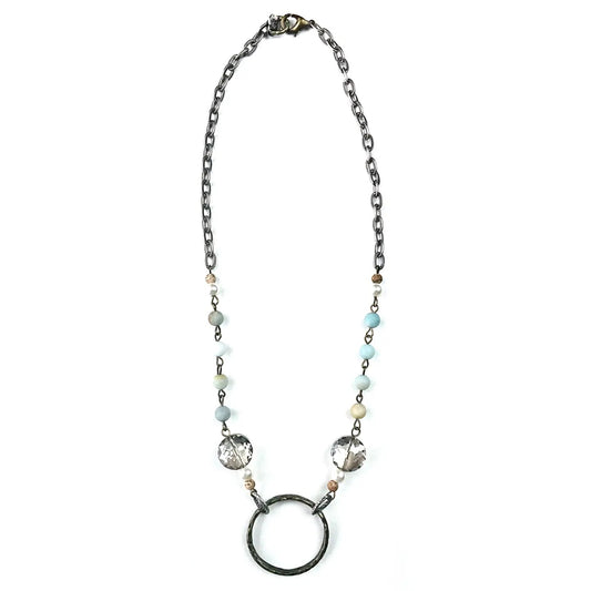 Circle Center Beaded Necklace