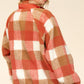 Rust Gingham Sherpa Jacket