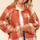 Rust Gingham Sherpa Jacket