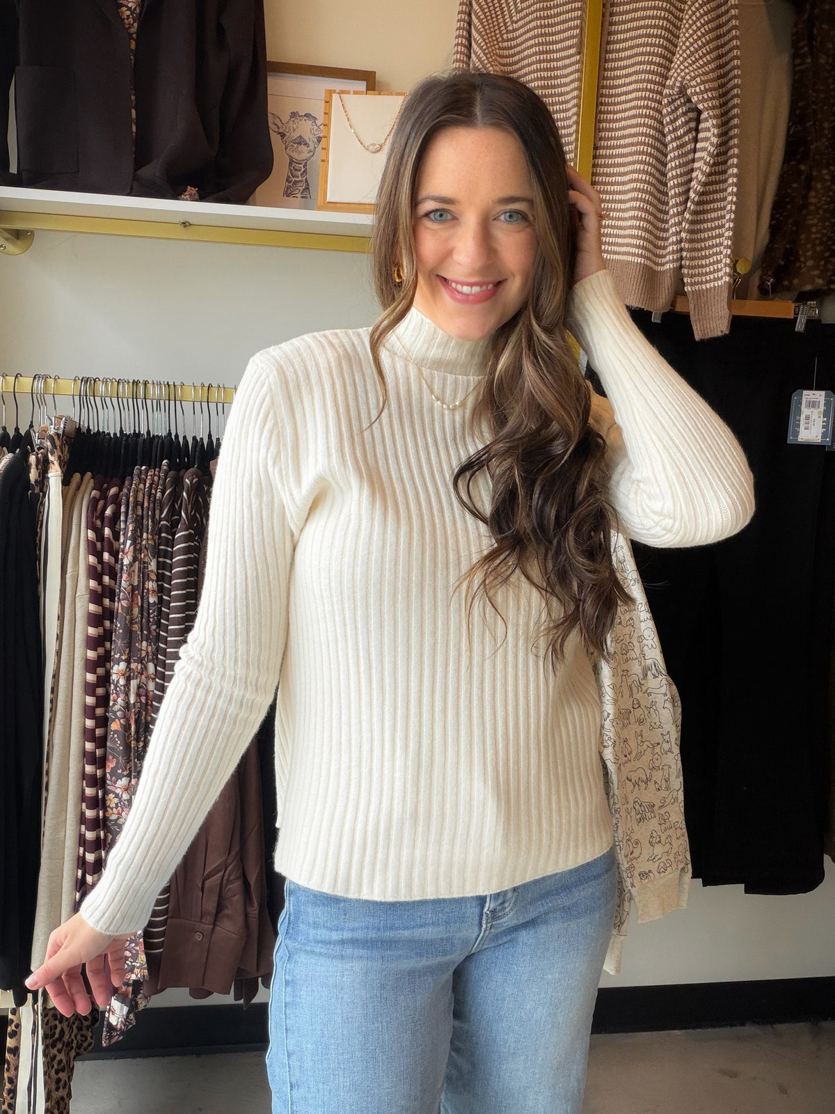 Some pieces make getting dressed feel effortless, and this is one of them. The Ivory Ribbed Turtleneck by POL brings together a soft, stretchy rib knit and a fitted silhouette for a polished look that’s easy to make your own. Its creamy ivory shade gives you endless pairing possibilities, while the mock neckline adds a little extra coverage without taking over your outfit.

Picture it tucked into your favorite jeans for a coffee run, layered beneath a blazer for a busy afternoon, or paired with a skirt and 