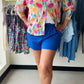 Jess Lea

These solid blue shorts hit just right at the mid-rise, making them ideal for spring, summer, and even cozy fall days! Rock a laid-back yet stylish vibe with their adjustable tie waist and handy side pockets. Plus, the relaxed fit ensures comfort with every move.

Fabric: 85% Polyester, 15% Spandex

Size Small fits 2-4

Size Medium fits 6-8

Size Large fits 10-12

Size XL fits size 14-16
