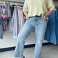 Judy Blue

Master the art of effortless style with these Judy Blue kick flares. Featuring a trend-forward raw frayed hem and signature 4-way stretch, these cropped jeans offer a flattering mid-rise fit that moves with you. It’s the ultimate combination of "cool-girl" edge and all-day comfort.

Iconic Judy Blue signature stretch.
Flattering mid-rise sits just right.
Trendy kick flare leg silhouette.
Edgy raw frayed hem finish.
Perfect cropped length for shoes.
Versatile light wash for styling.
