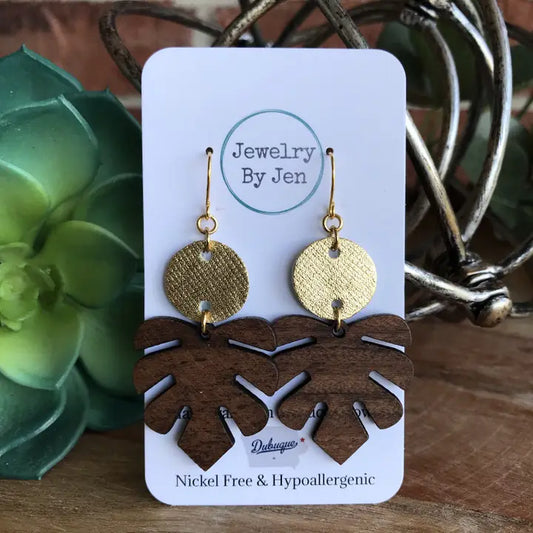 Monstera Leaf Earrings