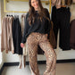 The Leopard Butter Soft Track Pants by Rae Mode bring a little wild side to your off-duty wardrobe. The butter soft fabric feels amazing from the very first wear, and the bold allover leopard print turns a cozy staple into a statement.

A sporty side stripe runs down each leg for that classic track pant finish, while the relaxed fit and easy elastic waistband keep you comfortable from morning coffee runs to movie night on the couch.

Details to Love

Butter soft fabric
Bold allover leopard print
Sporty side