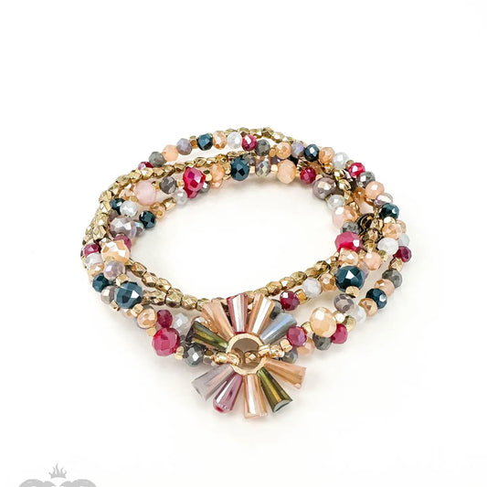 Four Strand Bead Bracelet - Light Multi