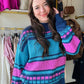 &amp;merci

Stay cozy and stylish with our Mock Neck Cable Detail Sweater. This sweater features a mix of cable knit patterns, along with a ribbed mock neckline and drop shoulder long sleeves. The ribbed details on the neckline, cuffs, and hem add extra comfort. Perfect for a chic and playful look!