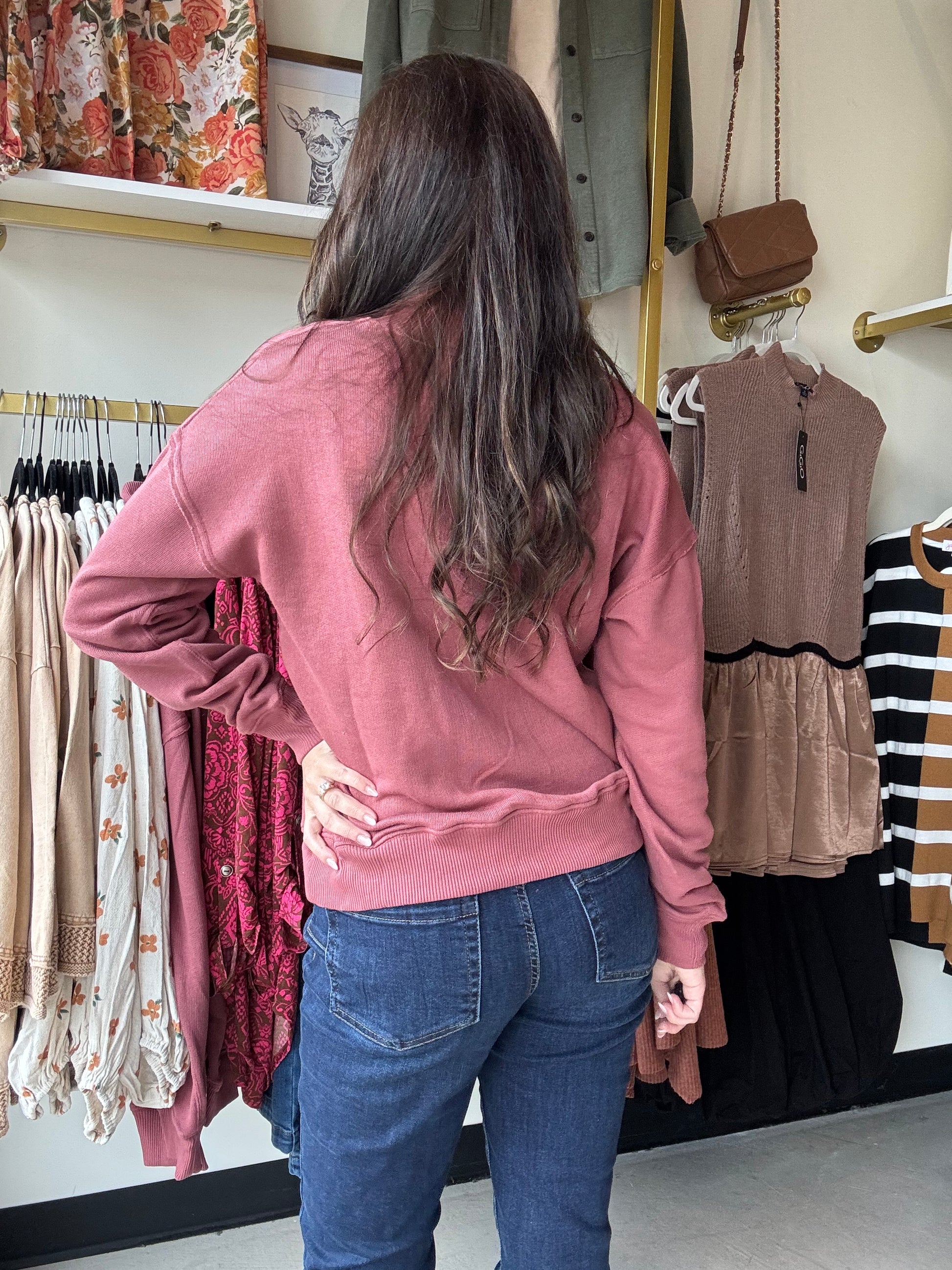 Staccato&nbsp;

The Marsala Snap Pullover combines refined style with practical comfort. Featuring a half snap button mock neck, it allows for adjustable coverage and easy layering. Its long sleeves and pullover design ensure warmth and a streamlined fit, making it suitable for both casual and elevated wardrobe needs. Crafted for versatility, this sweatshirt offers a polished yet relaxed look ideal for transitioning through seasons.