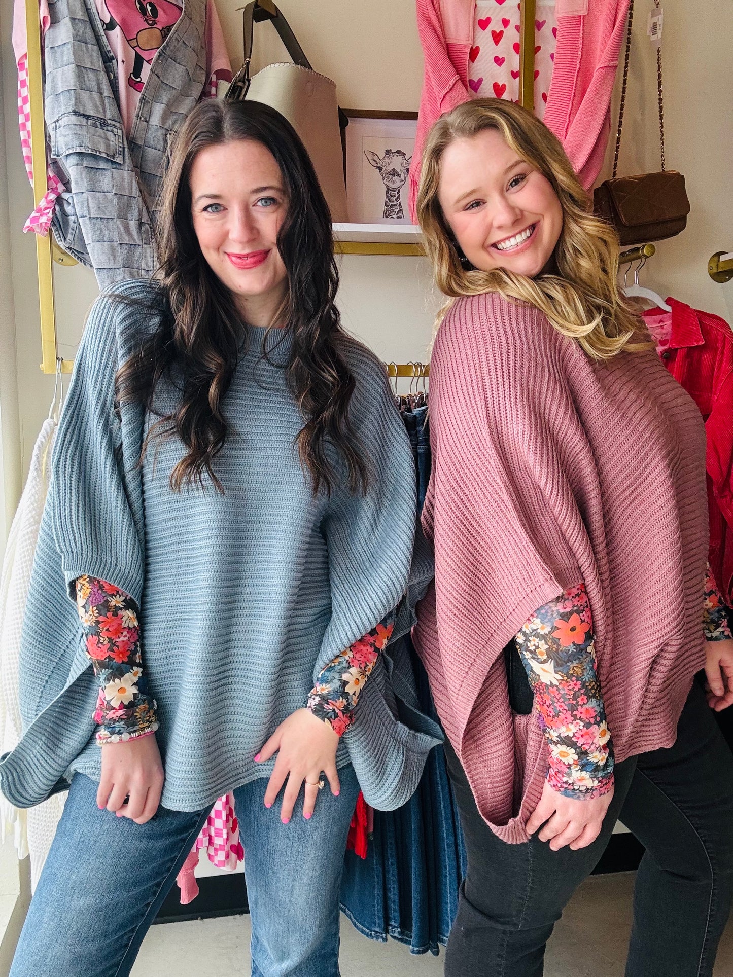 Stay warm and fashionable in this MEG Pullover Poncho.&nbsp; Features long arm holes for a flowy poncho feel, yet in a cute knit sweater.&nbsp; This stylish poncho sweater is designed to keep even the chilliest weather at bay. Perfect for a chic, cozy look.

Featured with our Dress It Up sheer tops &nbsp;