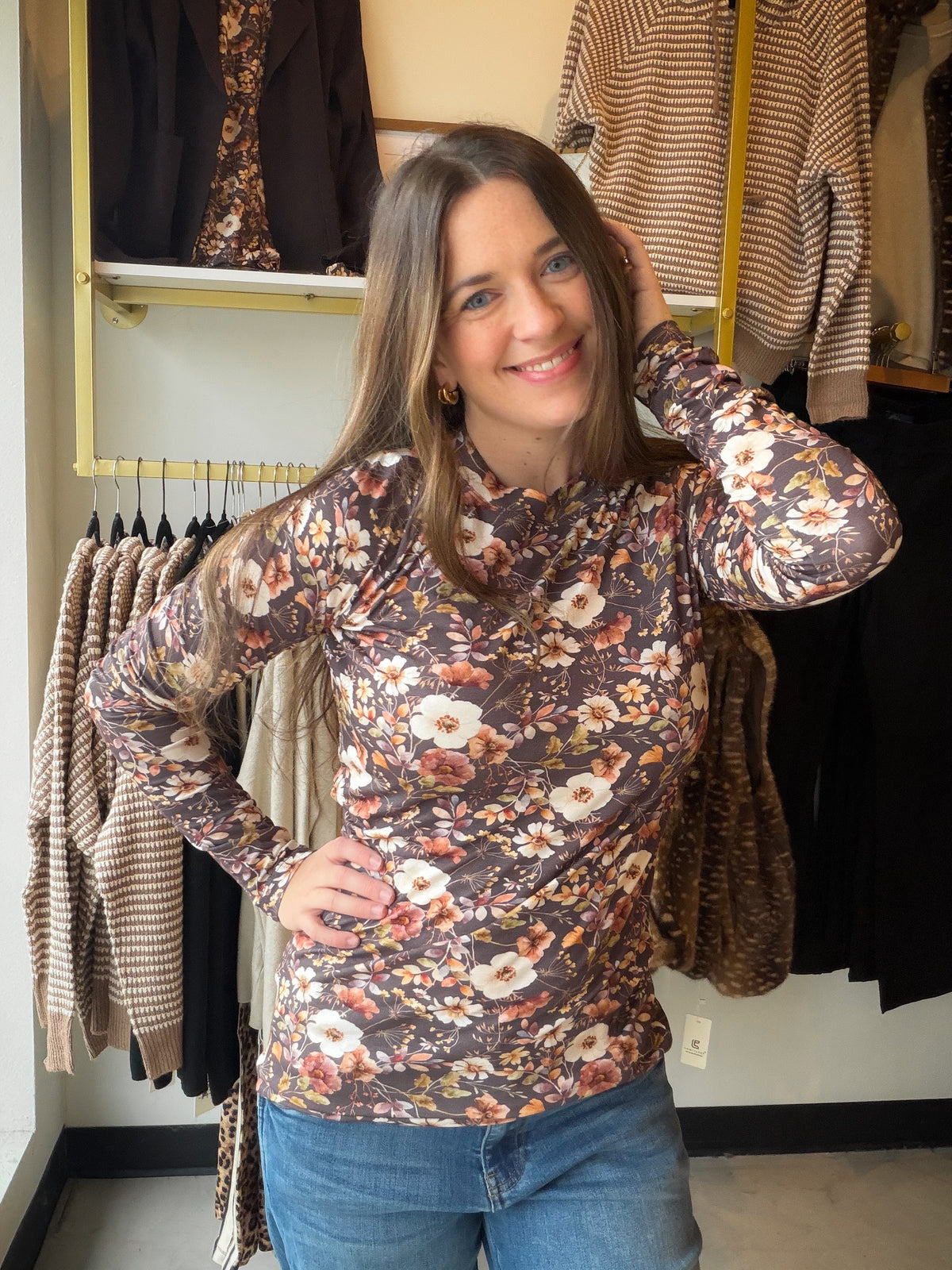 Michelle Mae

Effortlessly blend style and comfort with this new long sleeve top. Designed with stretchy fabric, a fitted silhouette, added thumbholes and it features a high neck line for a chic touch. You can also tuck it in for a faux bodysuit look.&nbsp;

Fabric Content: 95% Rayon, 5% Spandex
Fabric Type: Soft, breathable knit
Stretch Factor: High stretch
Fit: Runs true to size&nbsp;
