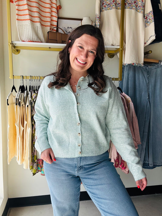 Wishlist&nbsp;

This lightweight cardigan features classic stripes and functional buttons for easy layering. Crafted from incredibly soft fabric, it's perfect for transitional weather or adding warmth without bulk. The relaxed fit makes it ideal for casual days or dressing up your favorite basics. A versatile piece that works with everything in your wardrobe.