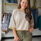 The&nbsp;Mocha Melange Waffle Top by Hem &amp; Thread is your new weekend essential. With its rich mocha melange colorway and cozy waffle texture, this oversized top strikes the perfect balance between relaxed and refined — the kind of piece you'll reach for again and again.

The waffle body is crafted from a 95% Polyester, 5% Spandex blend for a lightweight, shape-retaining fit, while the ribbed detailing features a soft 46% Cotton, 46% Rayon, 8% Spandex mix that adds stretch and comfort right where you ne