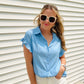 This Ocean Ruffle Sleeve Blouse is an ideal top for both casual and formal occasions. Crafted from a lightweight, woven fabric, this blouse features a relaxed fit, ruffle and frill sleeves, a button-down front and drop shoulder detailing for added comfort.  Brand: AnnieWear