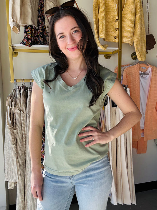 Thread & Supply
V neckline
Cap sleeves
Measurements for a size small:
Length: 24" 
Chest: 19"
Sweep: 19.5"
Content:
100% Cotton