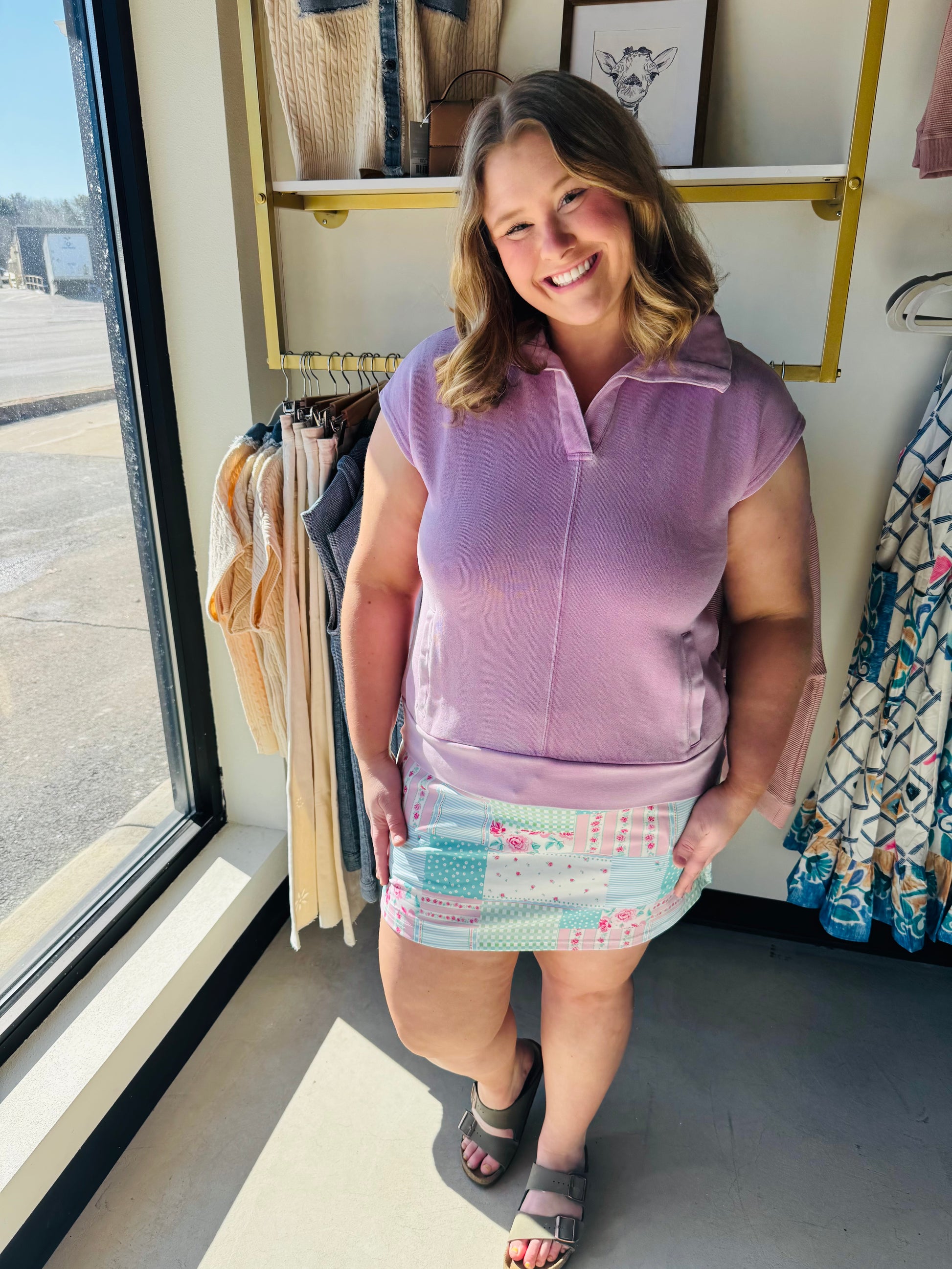 Thread &amp; Supply

Buttery soft. Breathable. You may never want to take it off. Featured in a cozy pullover style with collared neckline and side pockets. Make it a set with the Olson Shorts.

Collared v neckline
Open placket
Side pockets
Measurements for a size small:

Length: 23.5"&nbsp;
Chest: 20.5"
Sweep: 20"
Fabric Content/Care:&nbsp;

74% Cotton
26% Polyester
Machine Wash Cold
