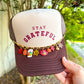 Stay Grateful Tan/Brown Trucker