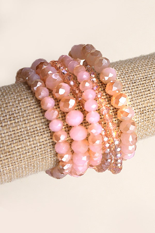 Pink Glass Bead Bracelets