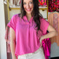 Dear Scarlett
This stylish dolman short-sleeve top features a sophisticated mandarin collar adding a touch of elegance to this relaxed silhouette. It's comfortable, easy care, with a laid-back vibe. Non sheer, stretchy, wrinkle-free.