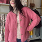 The Pink Hammered Metal Button Sweater is perfect for those chilly days. Made with soft, chunky material, it features a big metal button down front and cozy long sleeves. Store your essentials in the convenient patch pockets. Stay warm and stylish with this must-have cardigan.

Staccato&nbsp;
