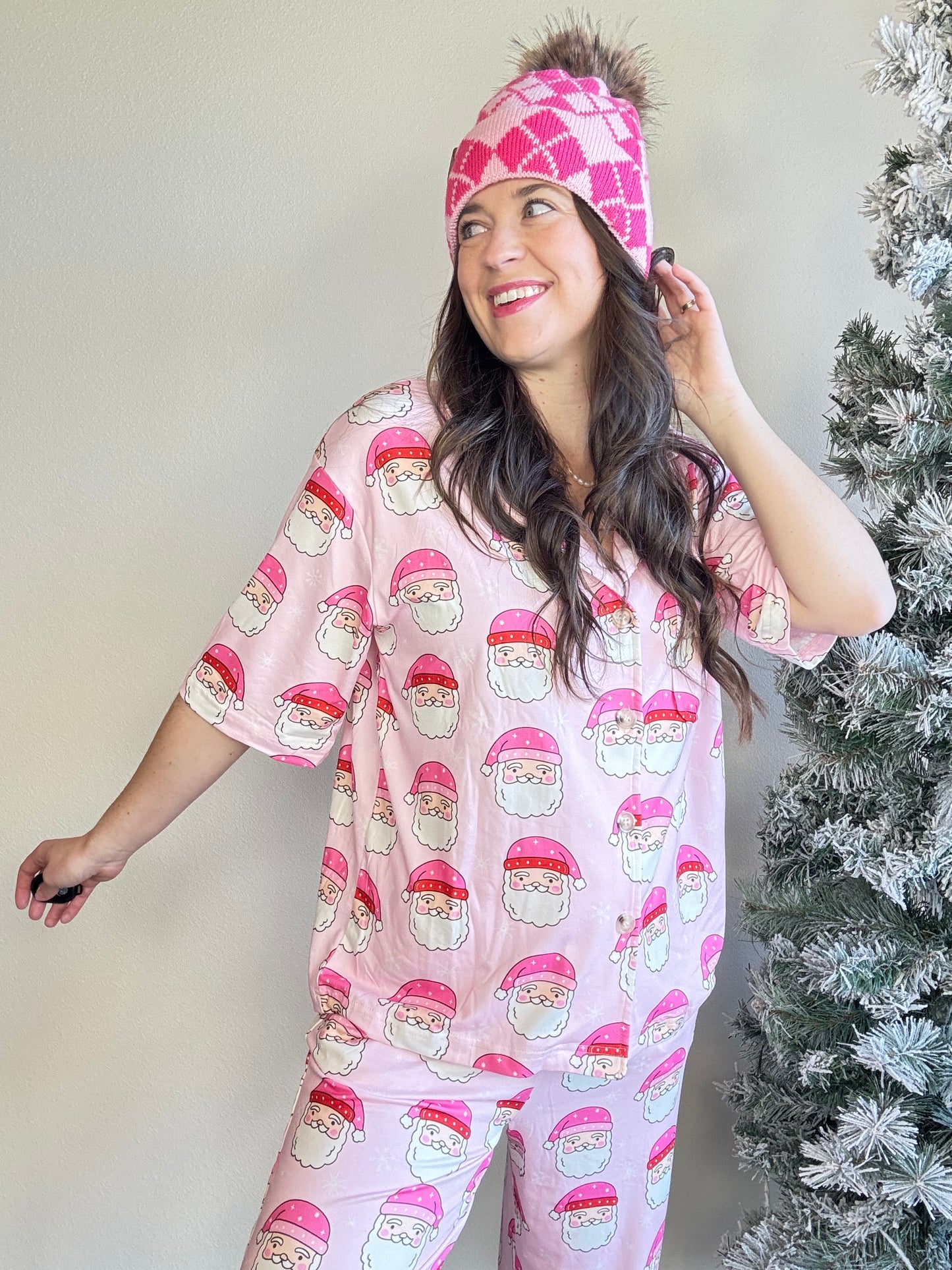 Katy Did

Whether you're lounging fireside or unwrapping presents in style, these pink Christmas pajamas are the ultimate mix of cozy and cute. With a relaxed fit and playful holiday print, they're comfy enough to snooze in and cute enough for literally every seasonal selfie.