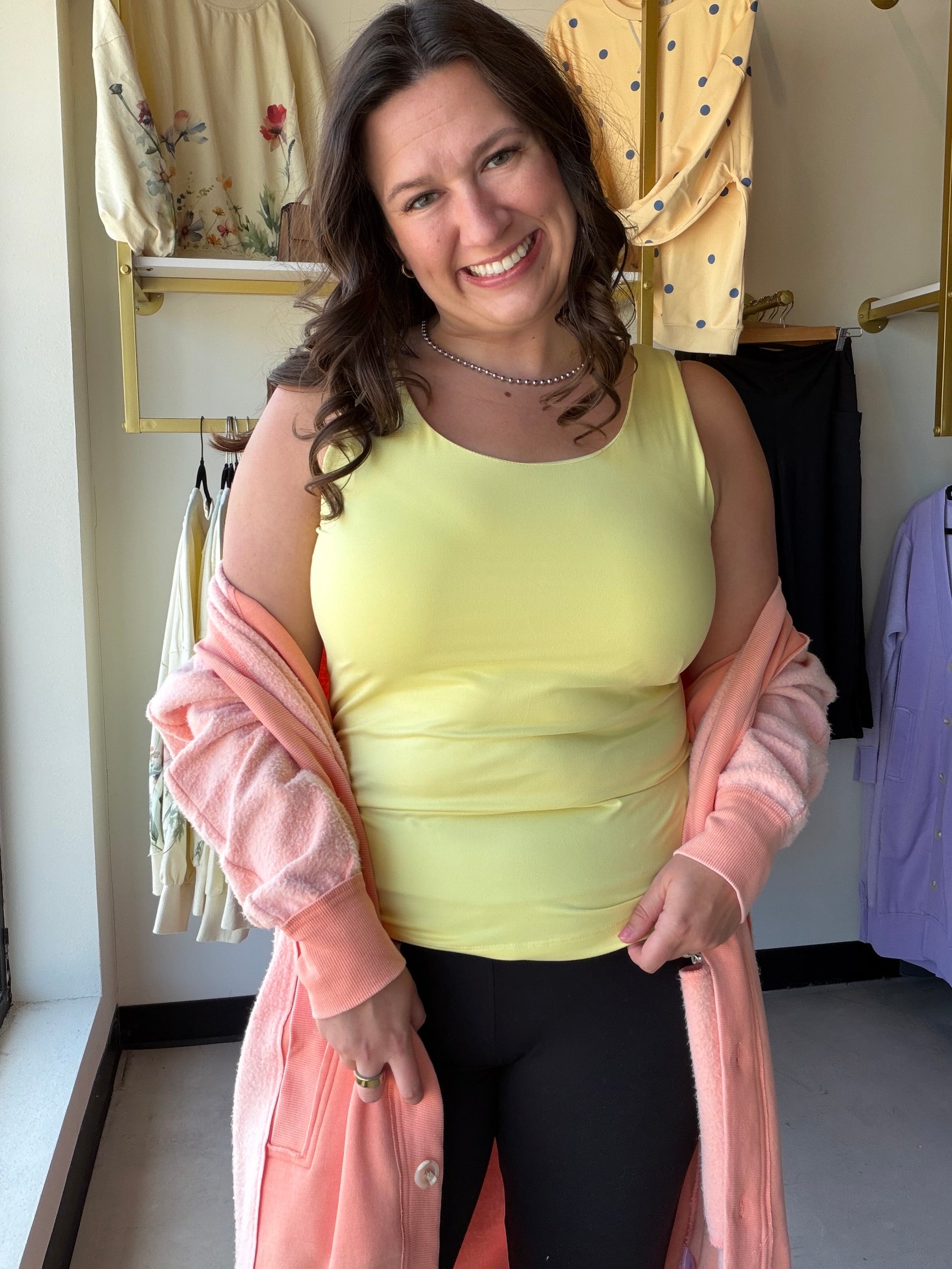 Crafted from butter-soft fabric, this tank top offers a smooth, comfortable feel with a clean, versatile silhouette. Designed with a classic round neckline, it layers effortlessly under tops or blouses while providing an easy, flattering fit for everyday wear. Features: - Butter soft fabric - Plus/Curvy size - Tank top - Round neckline - Smooth and comfortable feel - Ideal for layering
