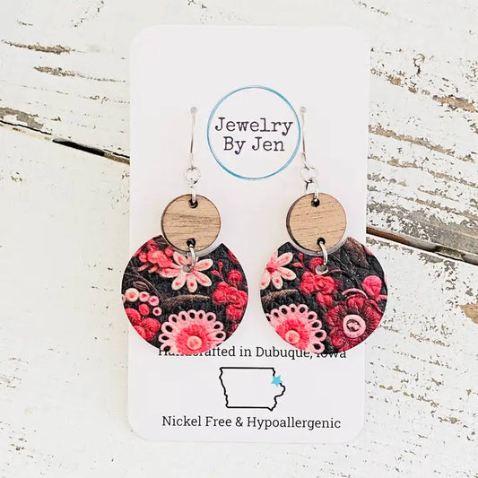 Luna Red Rose Earrings