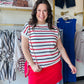 Michelle Mae

Embrace bold patriotic style with this striking open knit top featuring classic red, white, and blue stripes. The breathable, airy fabric keeps you cool and comfortable through summer heat, while the daring design makes a confident statement. Perfect paired with shorts for effortless seasonal style that commands attention. Lightweight and versatile, this piece transforms any casual look into something unforgettable.

Fabric: 100% Polyester
Fit: Runs true to size to oversized by design

