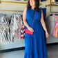 Umgee

Turn heads in this vibrant royal blue Umgee midi, designed to flatter every curve with a comfortable smocked waistband and flowing tiered skirt. This sleeveless stunner blends effortless style with functional side pockets, making it your go-to choice for summer brunches or sunset weddings.

Flattering smocked waist defines your silhouette.
Convenient side pockets for daily essentials.
Chic ruffle-trim neckline adds feminine detail.
Flowy tiered skirt offers effortless movement.
Vibrant royal blue ens