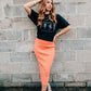 Karma Black Cut Mock Neck Tee