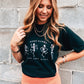 Karma Black Cut Mock Neck Tee