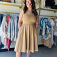 Staccato

Elevate your everyday wardrobe with this Staccato camel midi dress, featuring intricate blanket stitch detailing and a flattering cinched waist. Blending a cozy ribbed bodice with a flowy skirt and functional pockets, it’s the ultimate balance of boho-chic style and effortless comfort.

Flattering cinched waist silhouette
Essential side pockets for convenience
Intricate white blanket stitch trim
Comfortable ribbed knit bodice
Versatile camel neutral earth tone
Effortless flowy midi-length skirt
So