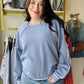Thread &amp; Supply

Comfy with a touch of sport, this buttery soft pullover is featured in a relaxed, oversized fit with contrast pipping and crew neckline.

Raglan sleeves
Contrast stitching
Loose fit
Rounded neckline
Measurements for a size small:

Length: 24"&nbsp;
Chest: 21"
Sweep: 18 1/4"
Sleeve length: 28.5"