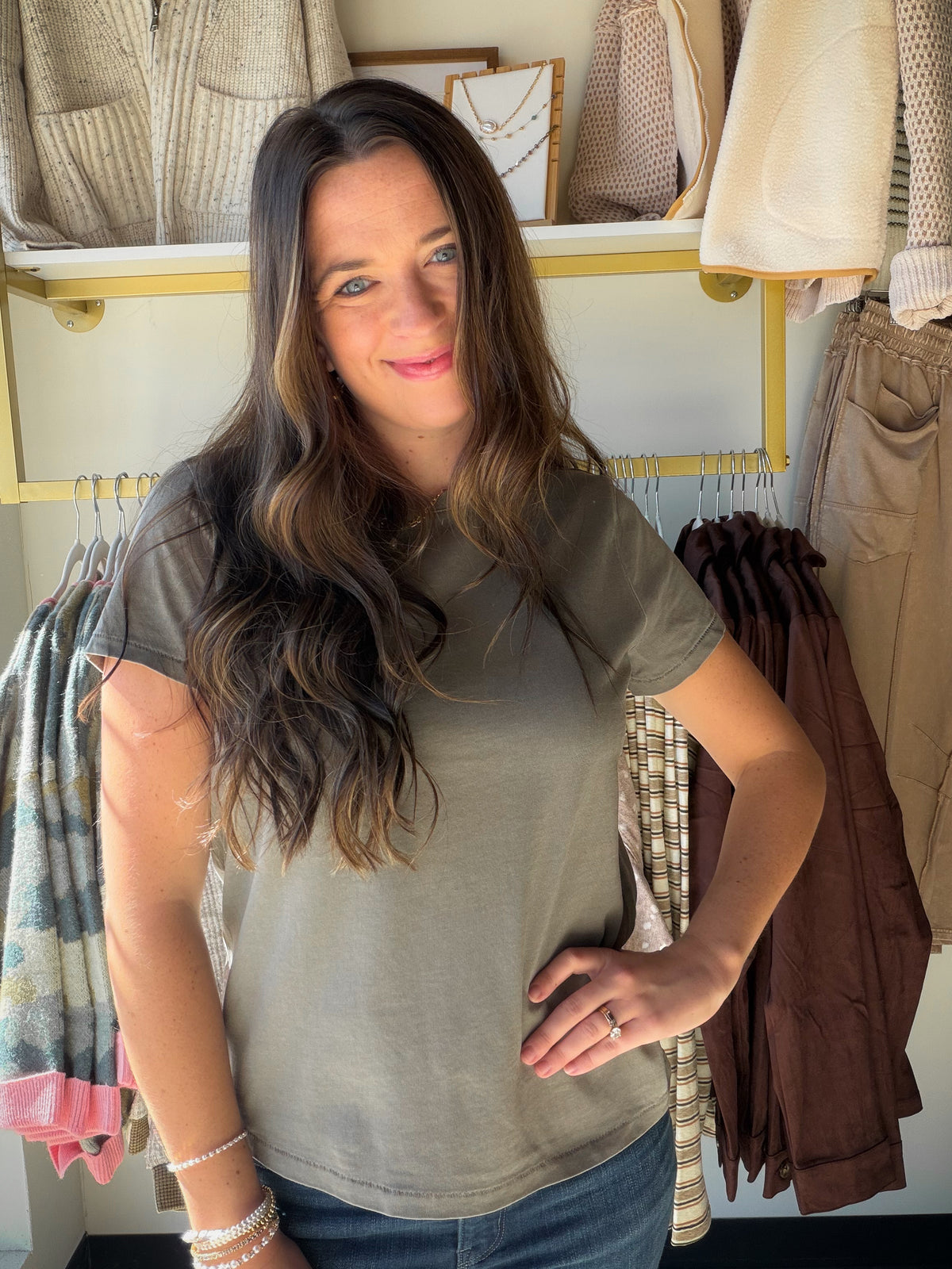 Thread &amp; Supply

Style Description:

This oh-so soft tee comes in a garment-dyed cotton for an authentic lived-in look and feel. The softest cotton essential you can wear on repeat.

Crew neck
Relaxed fit
Measurements for a size small:

Length:&nbsp;23.5"
Chest: 18.5"
Sleeve Length: 6.5"
Fabric Content/Care:&nbsp;

100% Cotton
Machine Wash Cold
