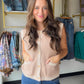 The Taupe Button Accent Vest by Staccato is the layering piece your wardrobe has been waiting for. A classic sweater vest silhouette gets a chic upgrade with accent ribbed trim and a button-down front — polished enough to wear to work, relaxed enough for the weekend.

Made from 100% Cotton, it's breathable, soft, and easy to style over everything from fitted turtlenecks to simple tees. The patch pockets add a practical, fashion-forward touch that sets this vest apart.

Button-down front for versatile, 