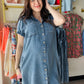 Effortlessly easy and perfect for everyday, this mini is featured in a soft lyocell fabrication and shapeless silhouette with a collared neckline and relaxed short-sleeves.

Collared neckline
Full button front closure
Cuffed sleeves
Side pockets

