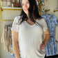 Recreation by Thread &amp; Supply

Style Description:

The new buttery soft tee of your dreams. Classic short-sleeve tee featured in a relaxed fit with a V-neckline.

V&nbsp;neckline
Relaxed fit
Measurements for a size small:

Length: 25.5"&nbsp;
Chest: 18"
Sleeve length: 7"
Fabric Content/Care:&nbsp;

95% Lenzing Modal
5% Spandex
Machine Wash Cold