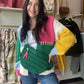 Bibi&nbsp;

Elevate your winter wardrobe with our Pink Multi Block Cardigan. This open front cardigan features a mix of pink, ivory, yellow, green, and blue, accented with stitch detailing for added style. Stay cozy and stylish with a pop of color.