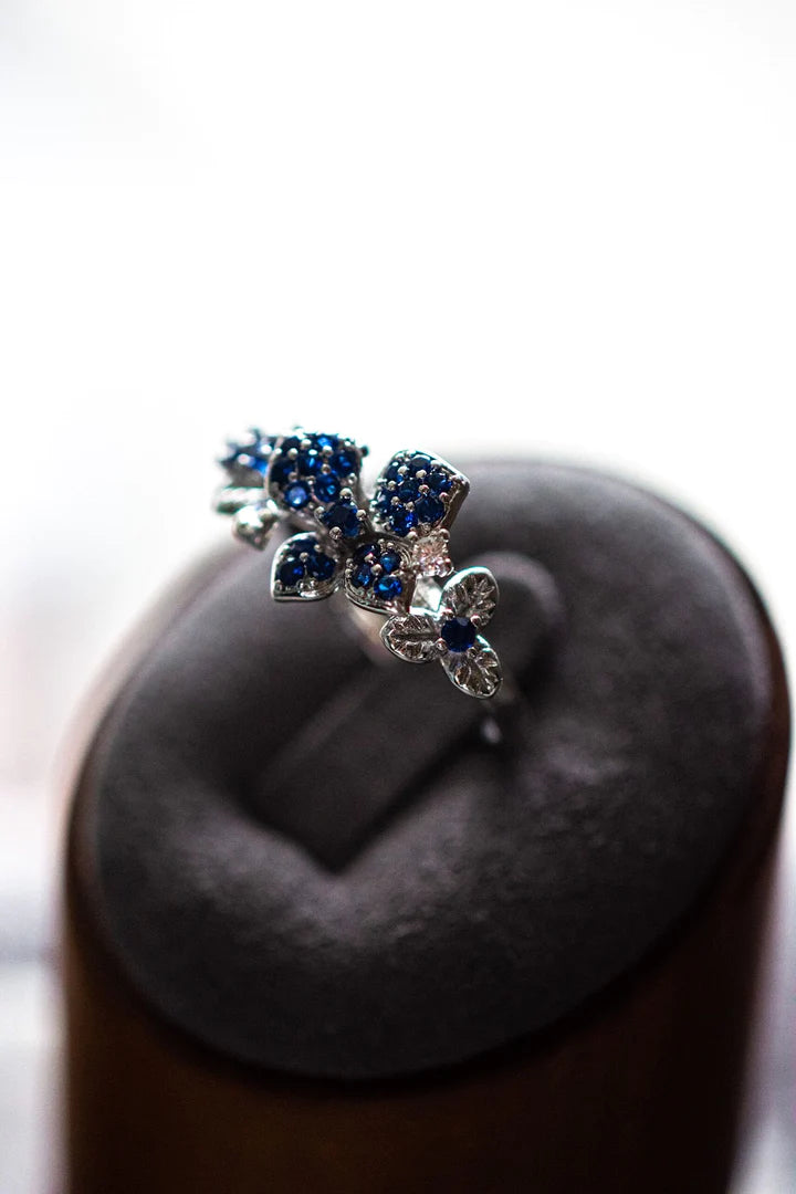 Zoe Sapphire Floral Ring