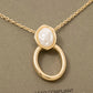 Pearl And Oval Hoop Pendant Necklace