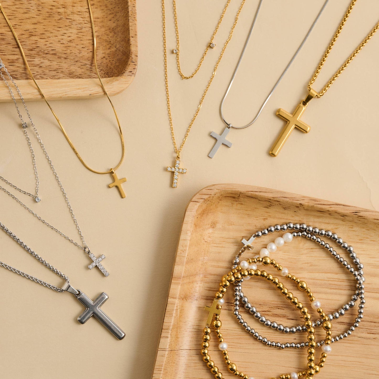 Cross Necklace 15" Layer Waterproof Jewelry Narelle Pendant