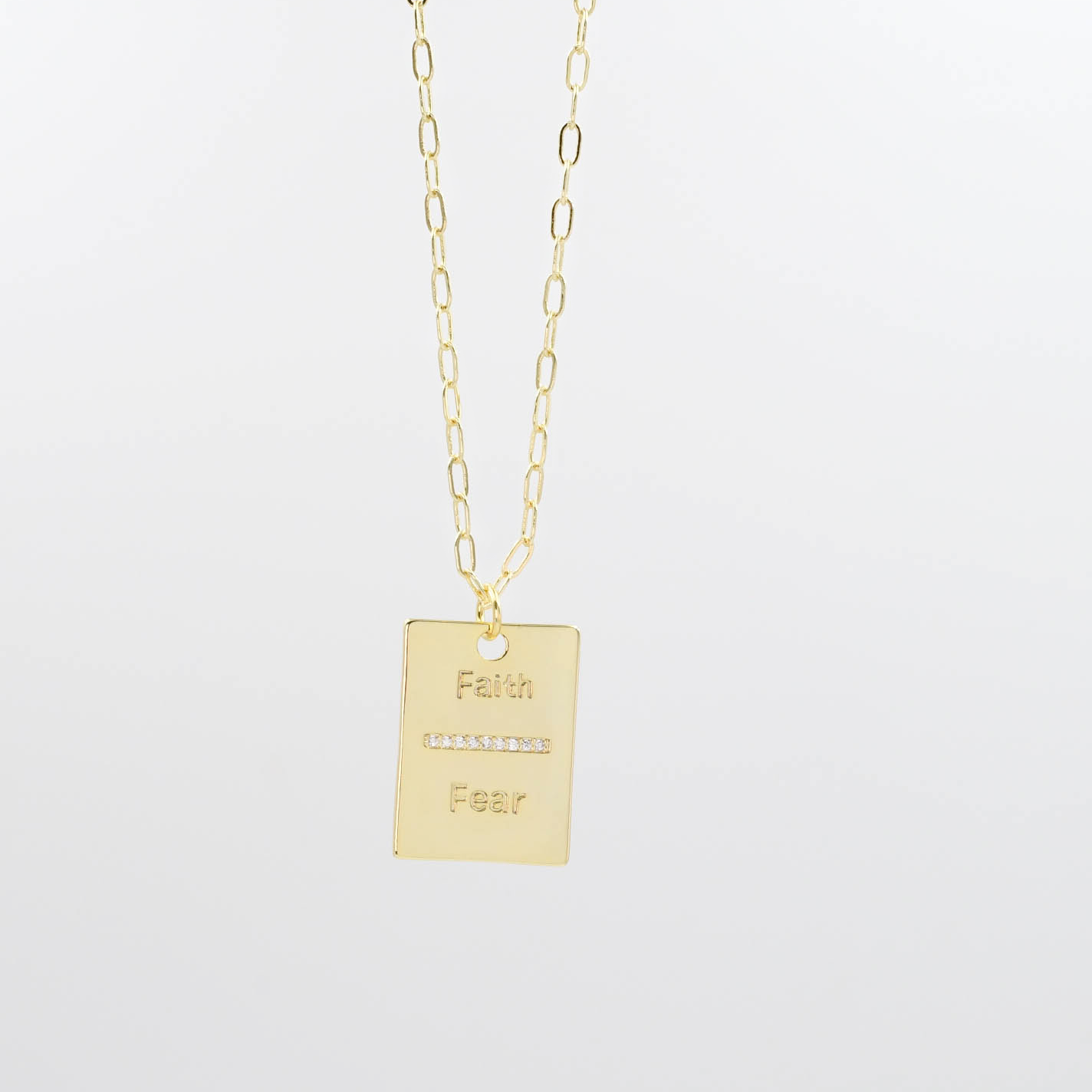 Faith Over Fear Gold Necklace