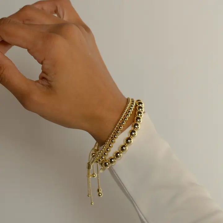 Gold Adjustable Bracelet - 8mm