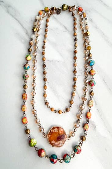 Janet Short Necklace-Orange