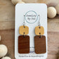 Mustard Wood Rectangle Earrings