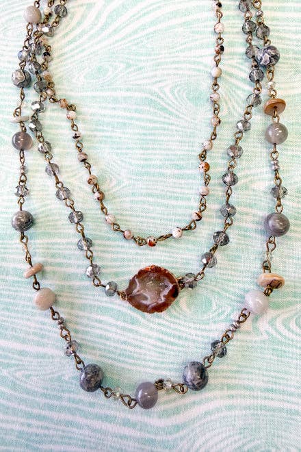 Florence Short Necklace -Grey